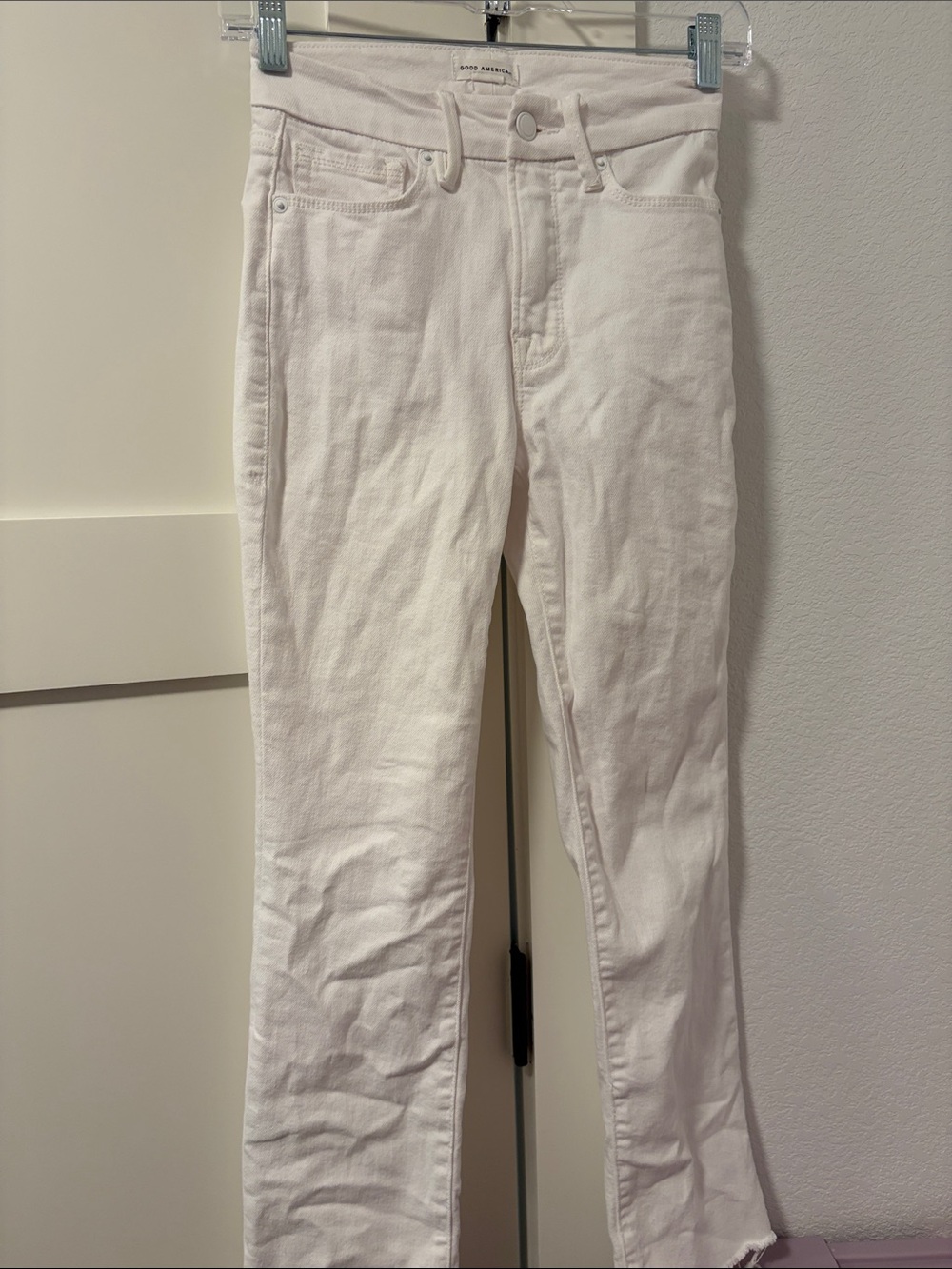 Good American White Mid-Rise Skinny Jeans